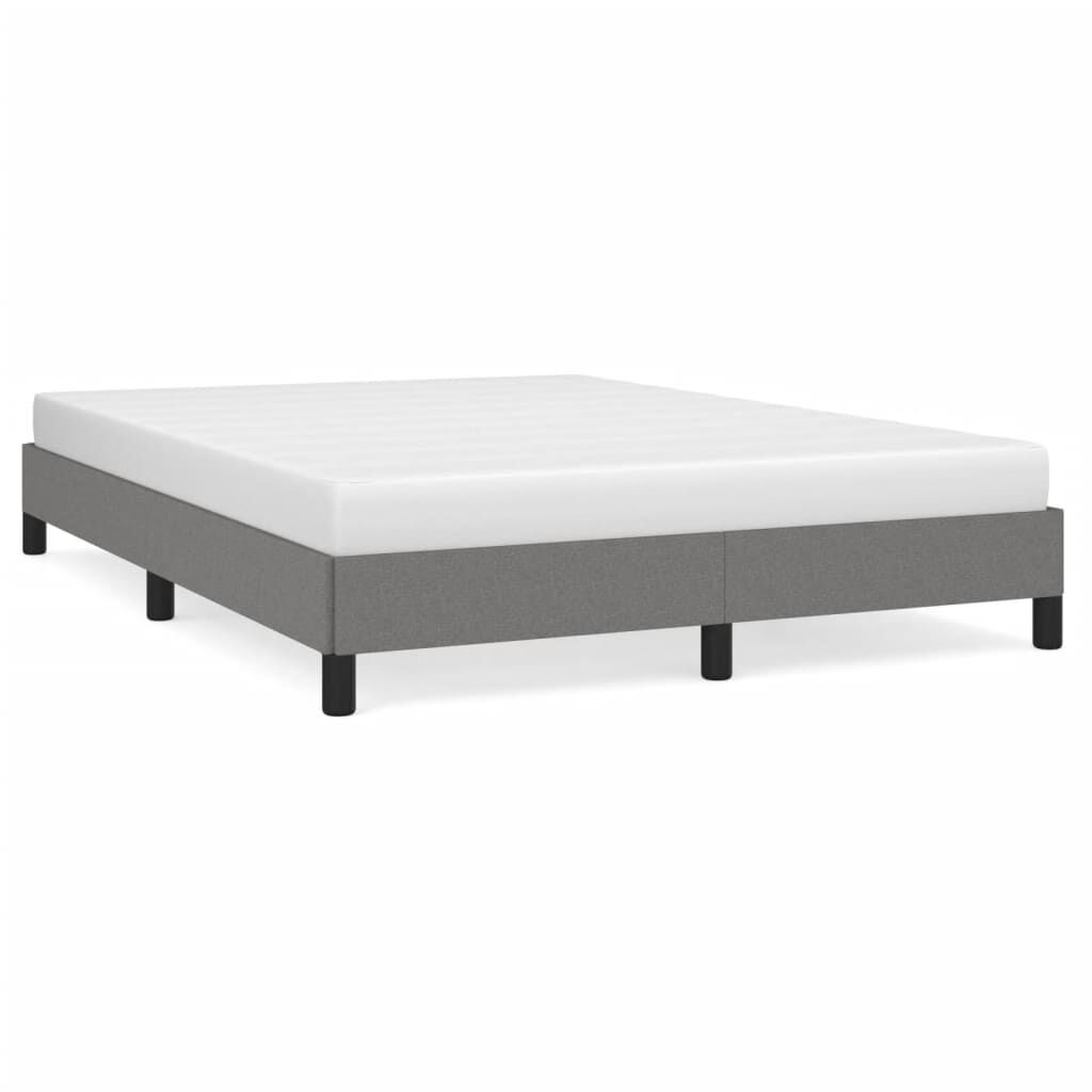 Cadru de pat fără saltea, gri închis, 140x190 cm, textil