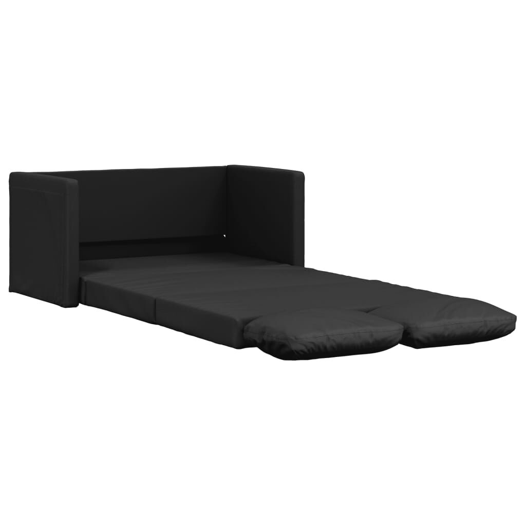 Canapea extensibilă 2 în 1, negru, 112x174x55cm piele ecologică