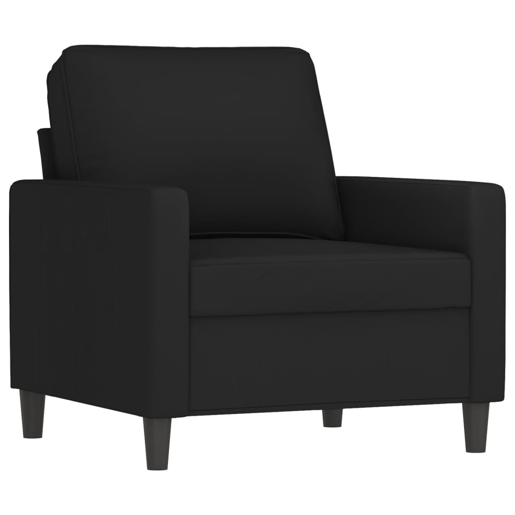 Fotoliu canapea, Negru, 60 cm, catifea
