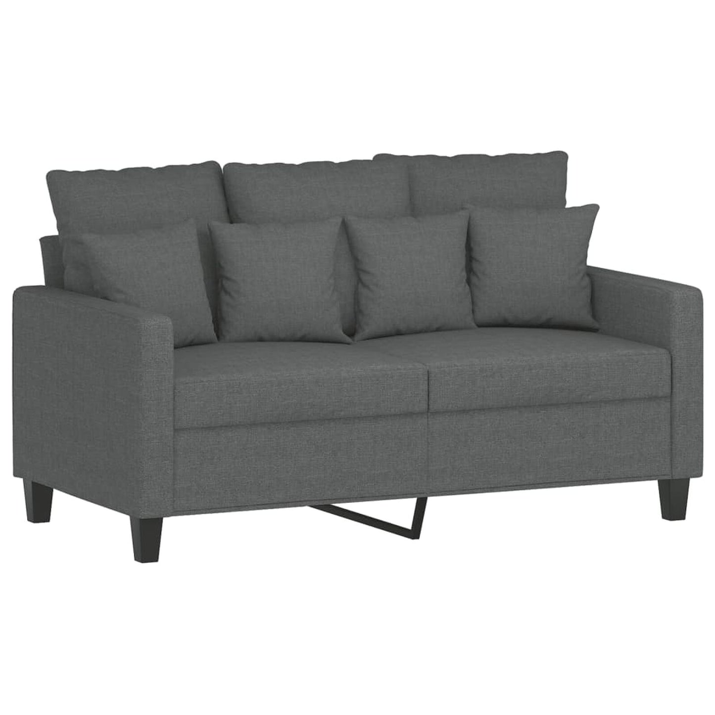 Canapea cu 2 locuri, gri închis, 120 cm, material textil