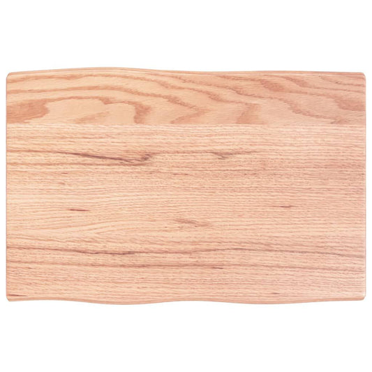 Blat masă, 60x40x2 cm, maro, lemn stejar tratat contur organic