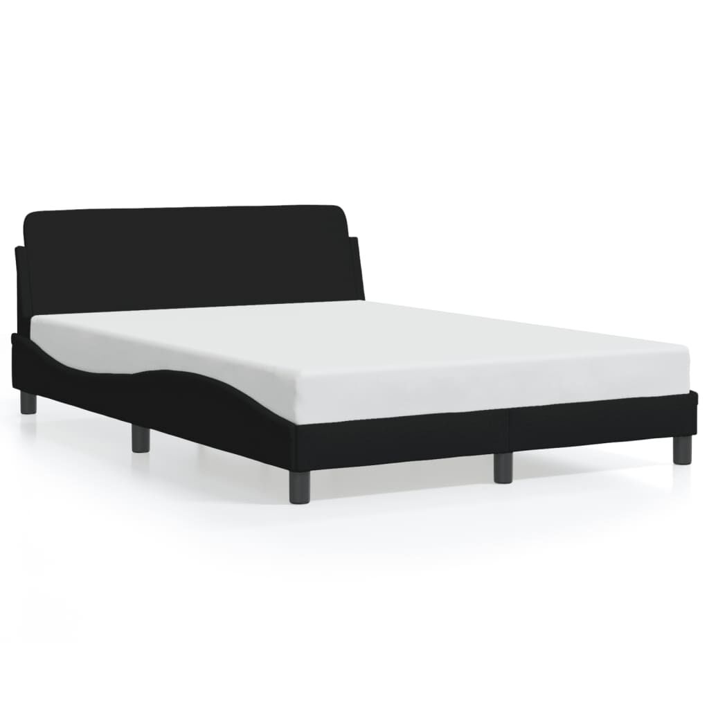 Cadru de pat fără saltea, negru, 140x200 cm, textil