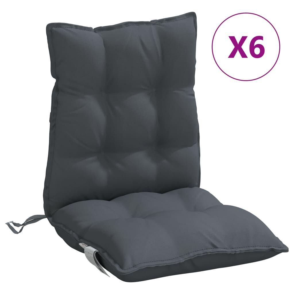 Perne scaun cu spătar mic, 6 buc., antracit, textil oxford