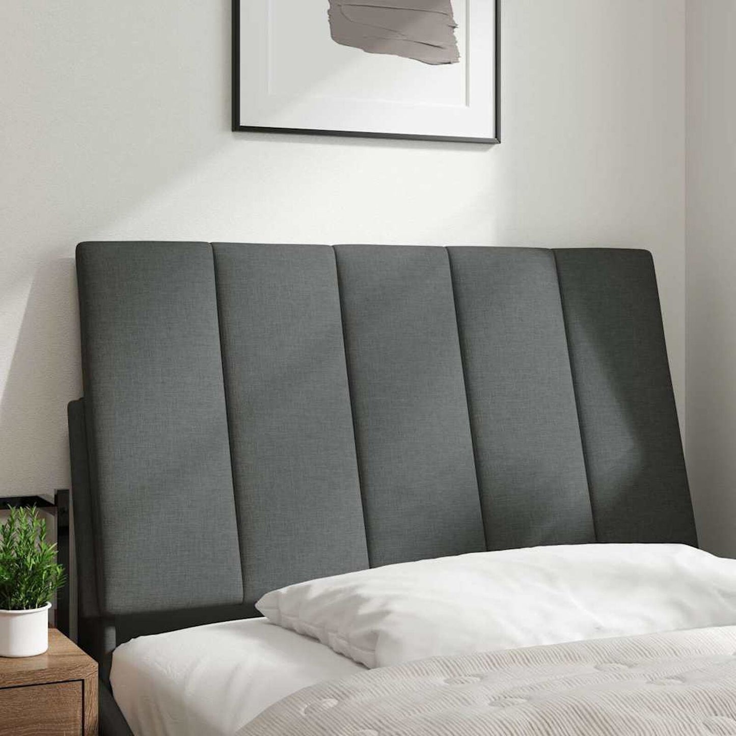 Pernă pentru tăblie de pat, gri închis, 80 cm, material textil