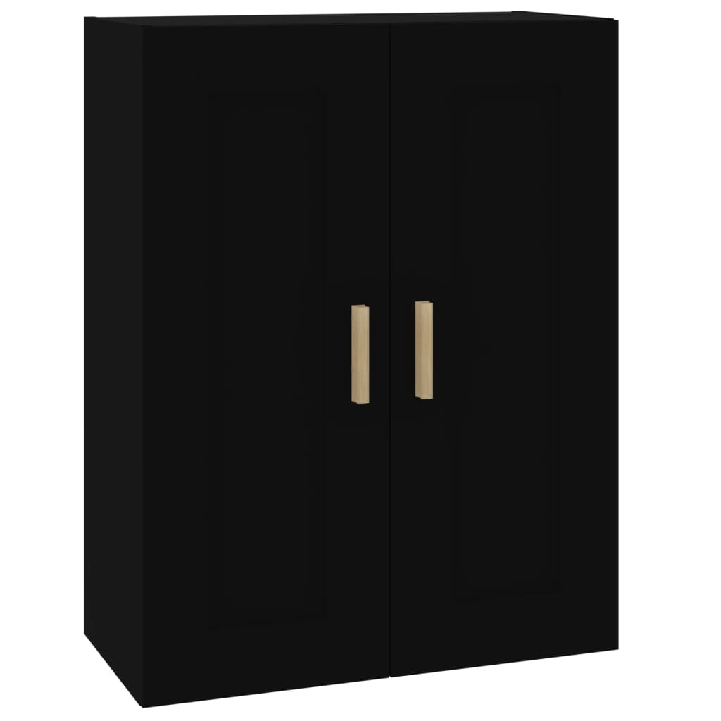 Dulap de perete, negru, 69,5x32,5x90 cm, lemn prelucrat