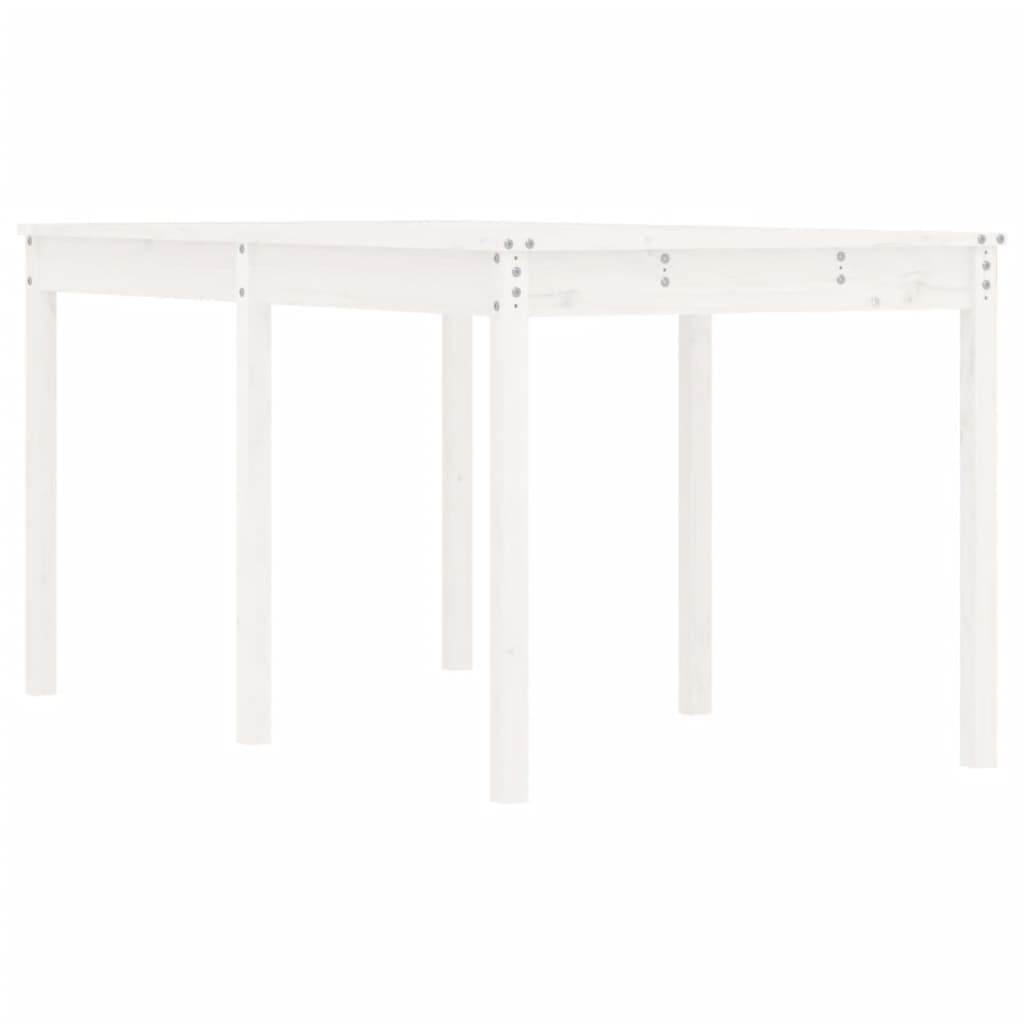 Măsuță de grădină, alb, 159,5x82,5x76 cm, lemn masiv de pin