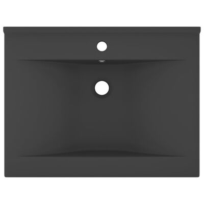 Chiuvetă baie lux orificiu robinet gri mat 60x46 cm ceramică