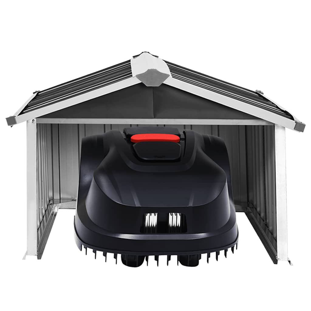Șopron robot de gazon, 92x97x63cm, antracit, oțel zincat