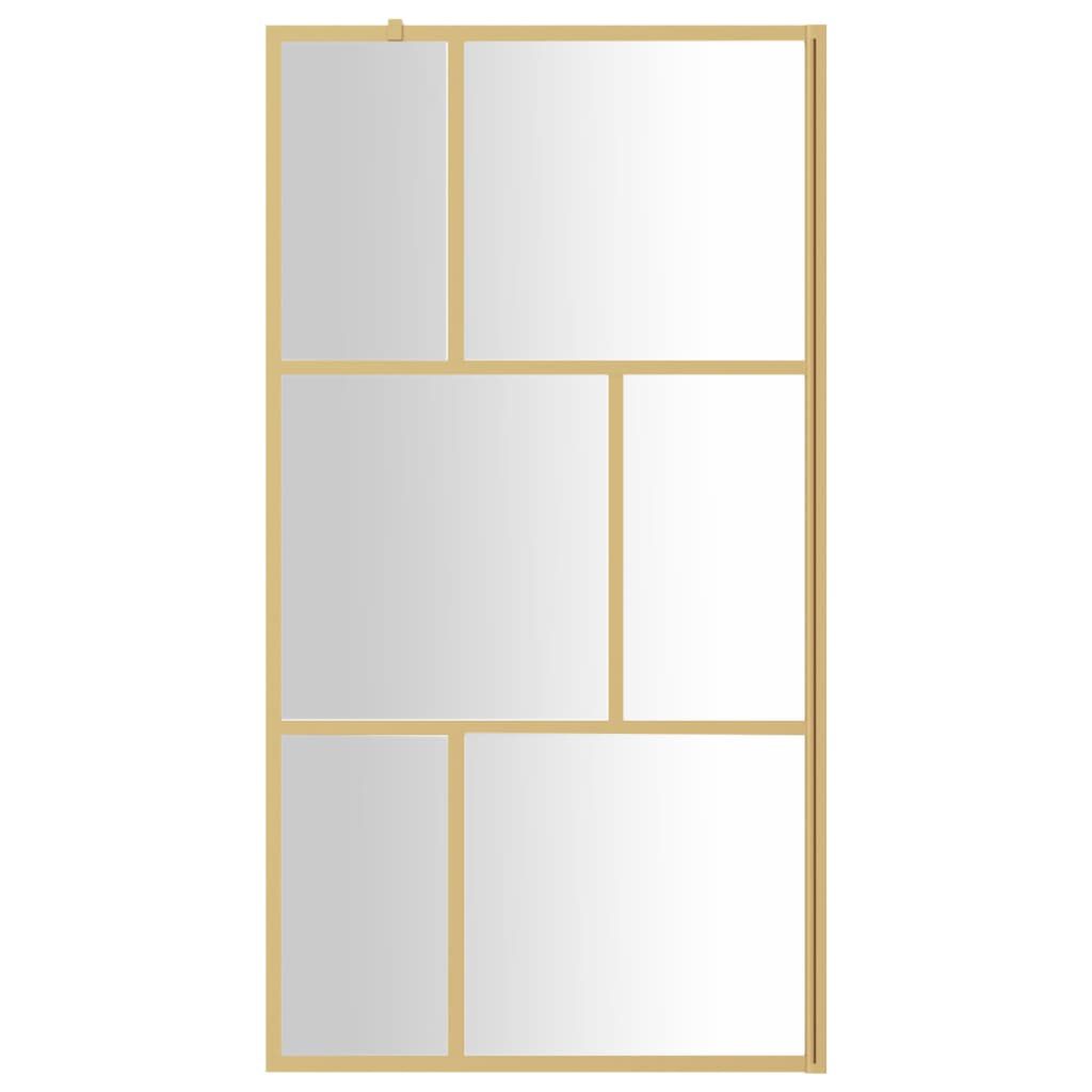 Paravan duș walk-in, auriu, 100x195 cm, sticlă ESG transparentă