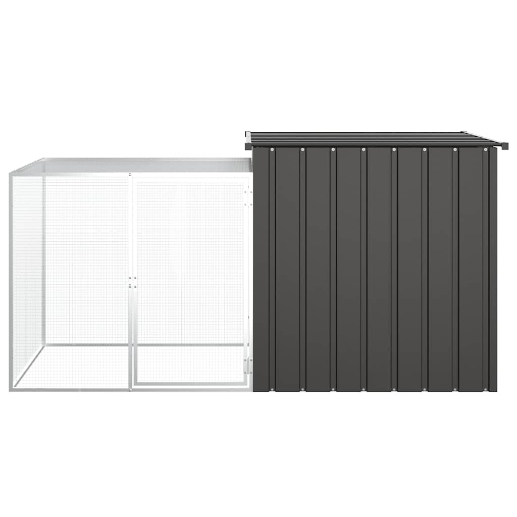 Coteț pentru păsări, antracit, 200x91x100 cm, oțel galvanizat