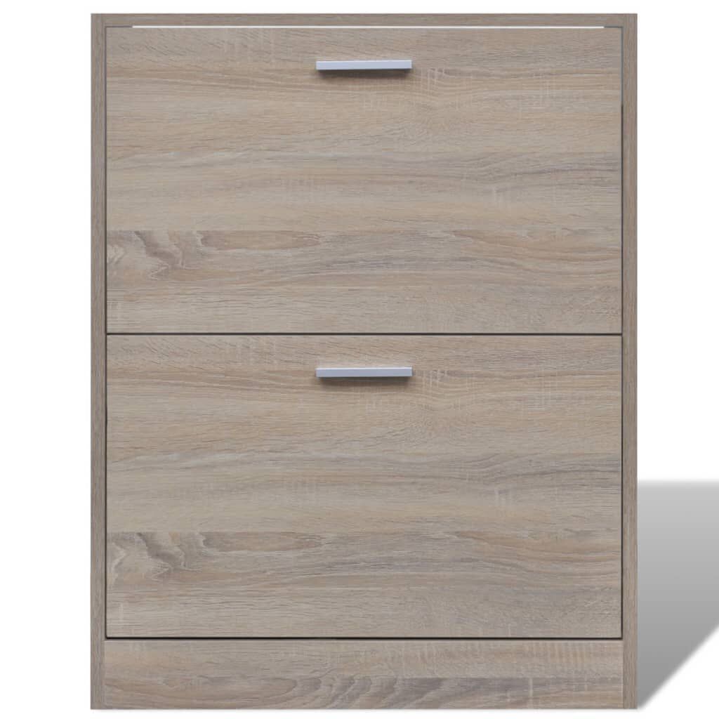 Pantofar cu 2 compartimente, lemn, aspect de stejar