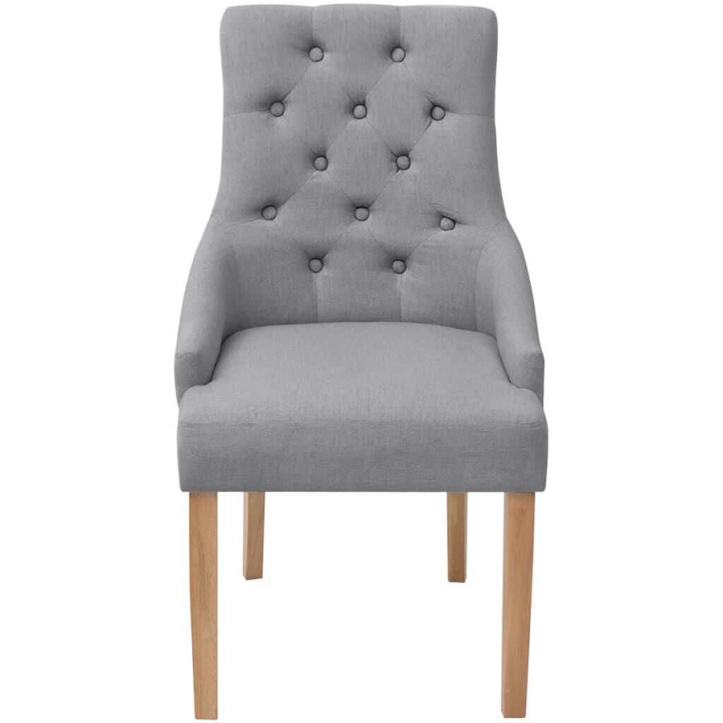 Scaune de bucătărie, 2 buc., gri deschis, material textil