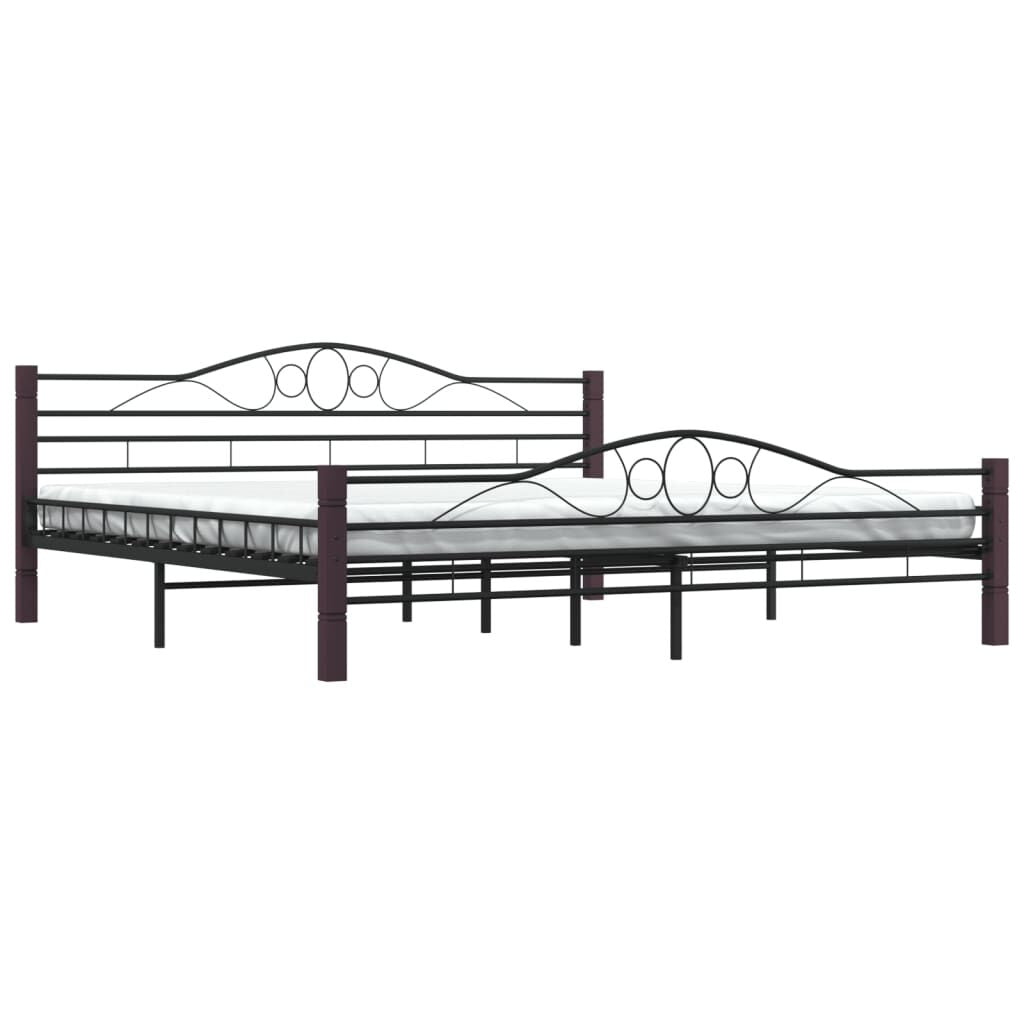 Cadru de pat, negru, 200 x 200 cm, metal