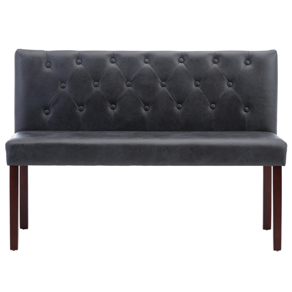 Bancă, gri, 120 cm, velur ecologic