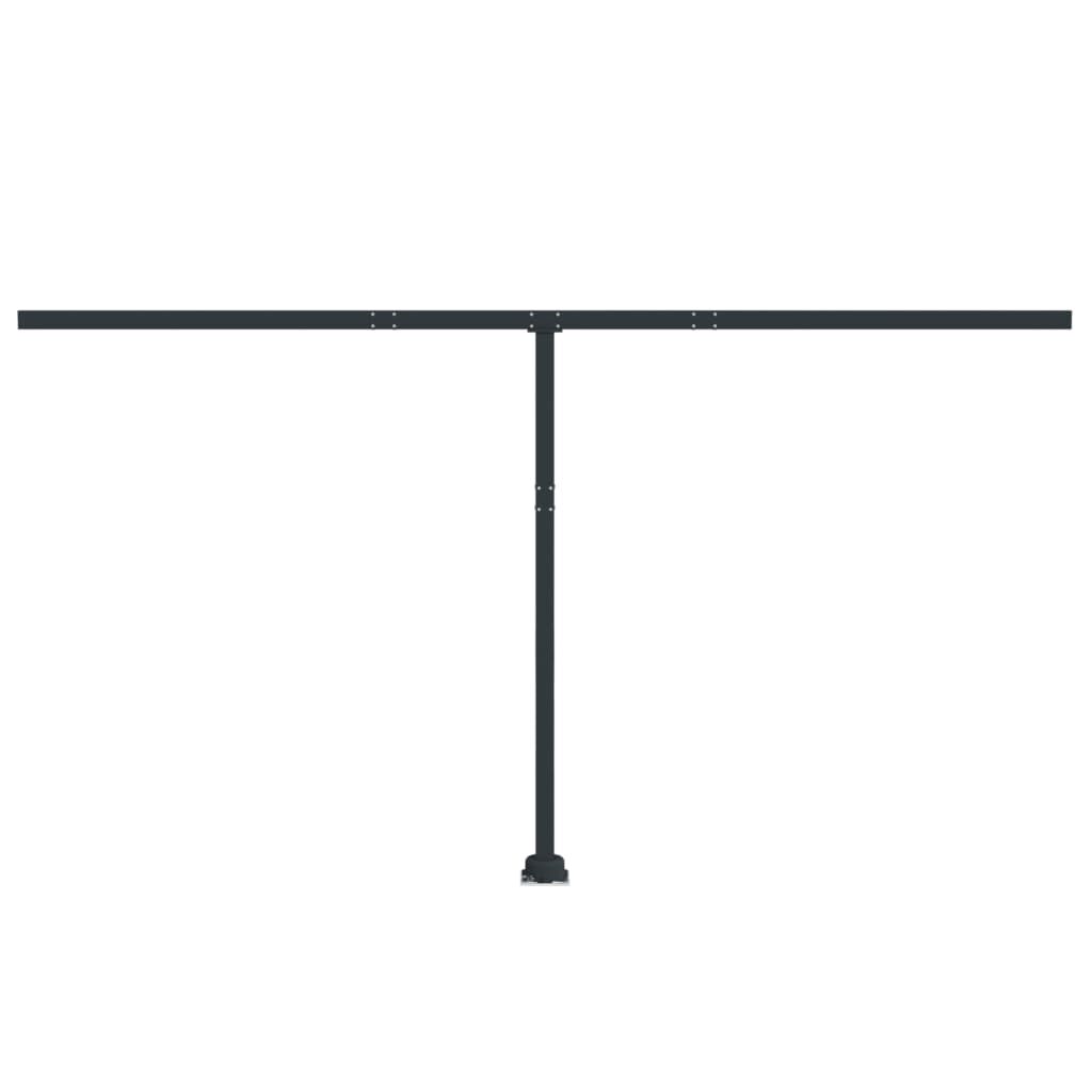 Set stâlp pentru copertină, antracit, 450x245 cm, fier