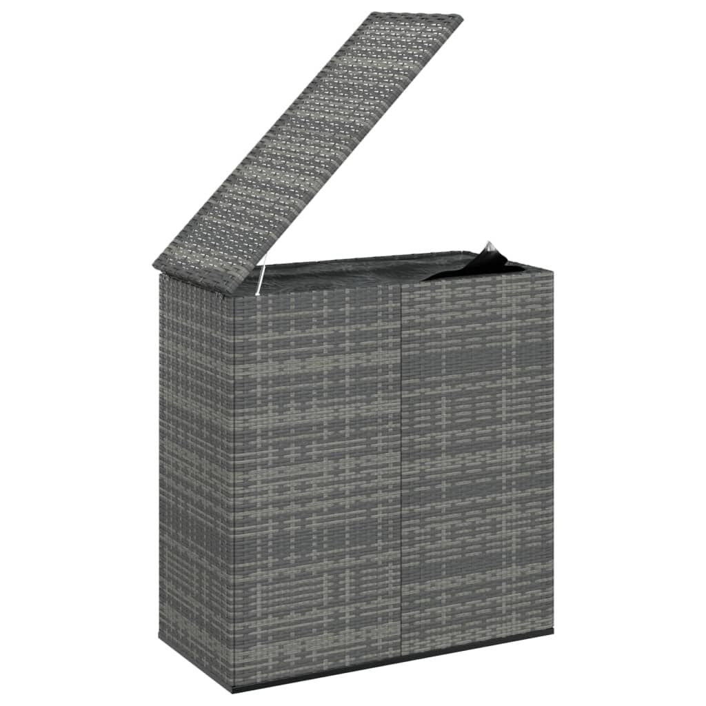 Ladă grădină pentru perne, gri, 100x49x103,5 cm, ratan PE