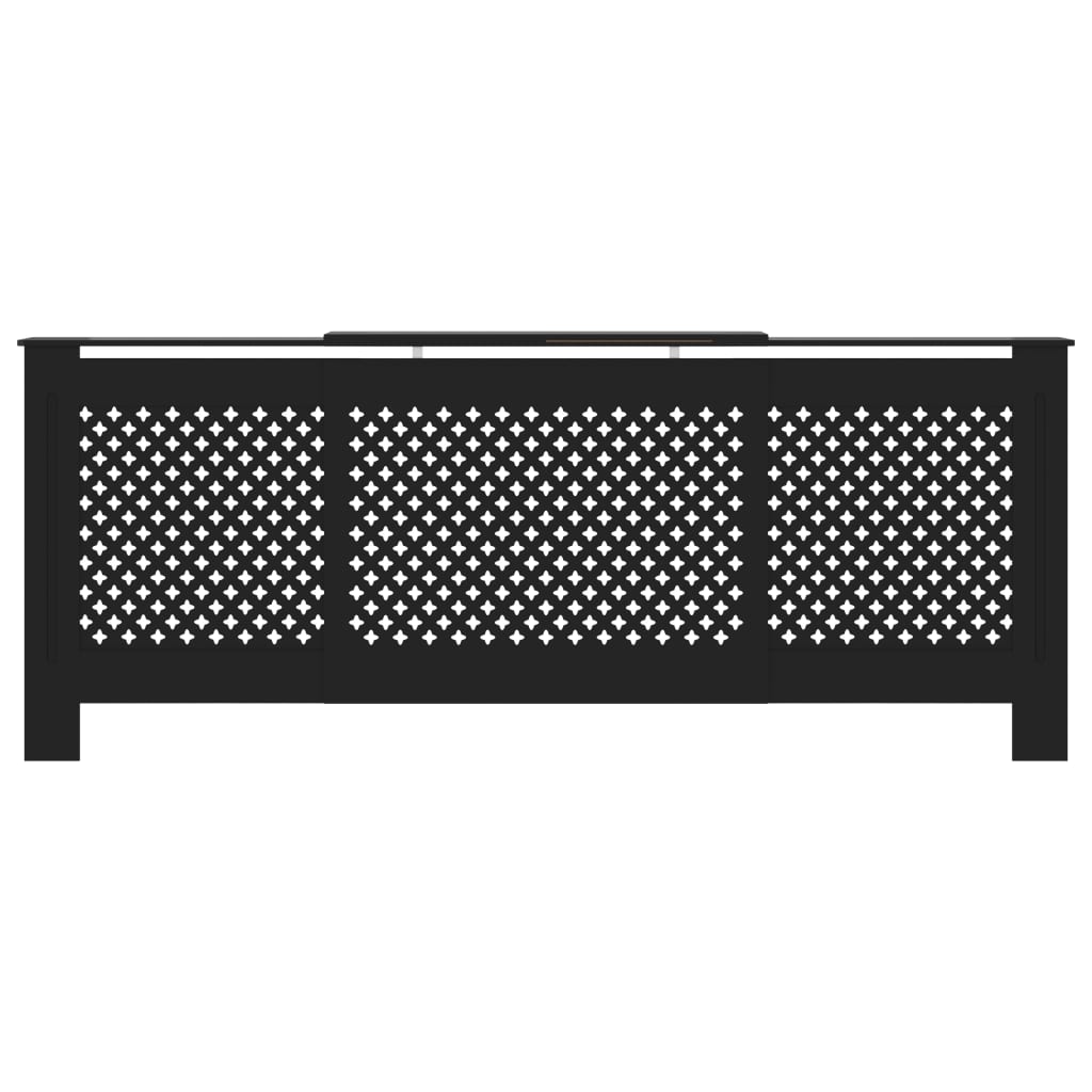 Mască pentru calorifer, negru, 205 cm, MDF