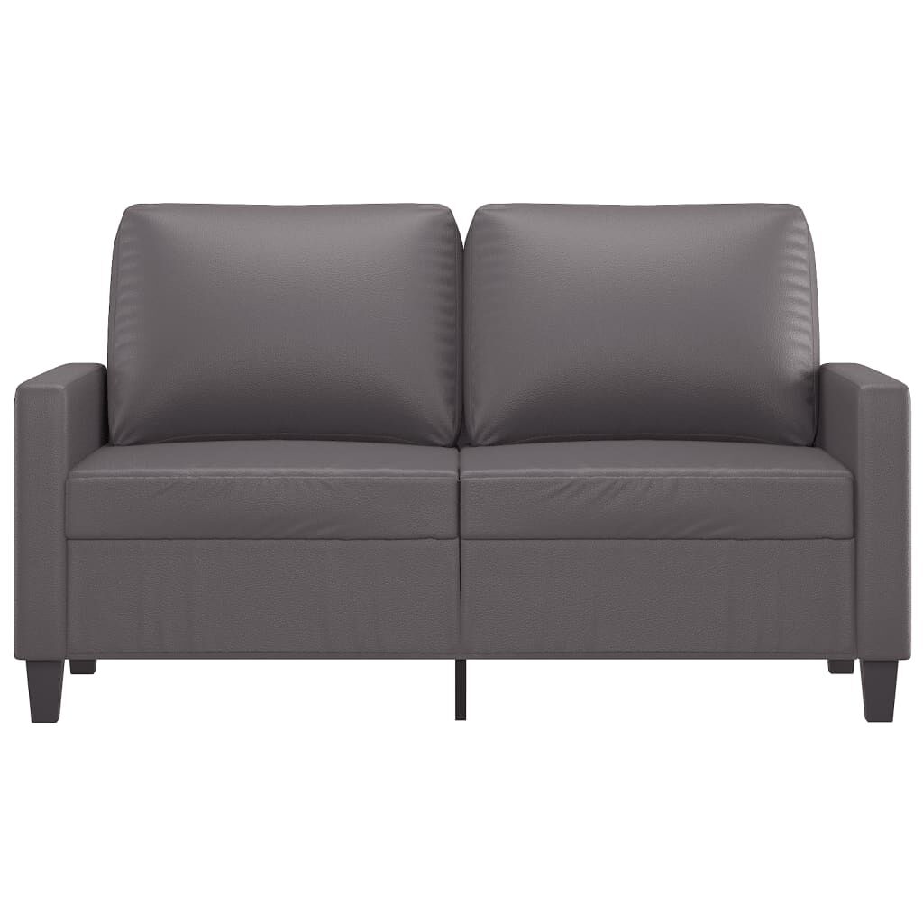 Canapea cu 2 locuri, gri, 140 cm, piele ecologică