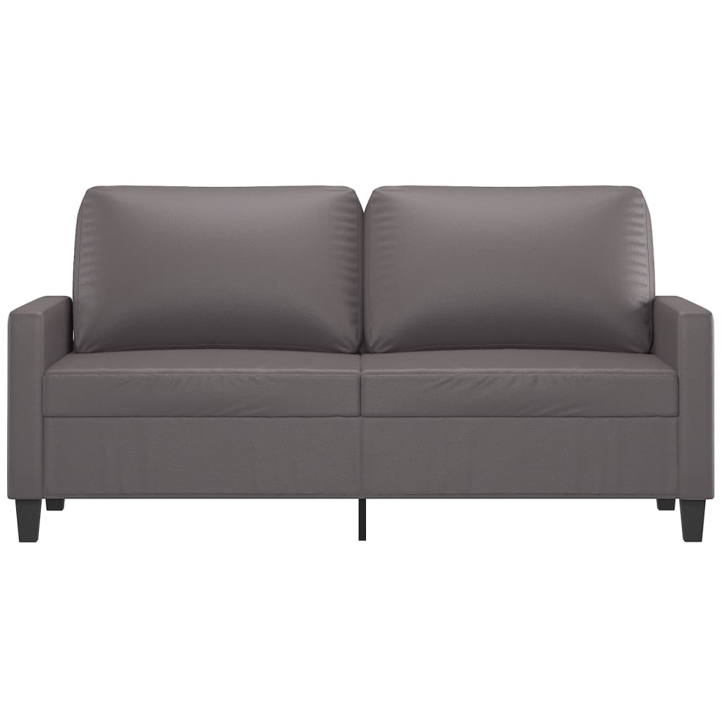Canapea cu 2 locuri, gri, 140 cm, piele ecologică