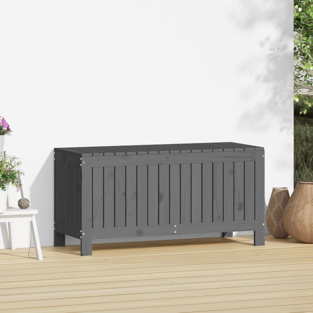 Cutie de depozitare grădină, gri, 108x42,5x54 cm lemn masiv pin