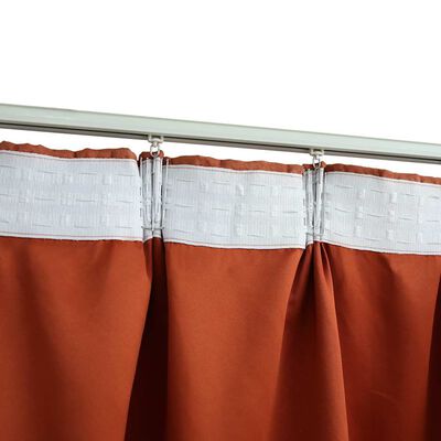 Draperii opace cu cârlige, 2 buc., ruginiu, 140 x 175 cm