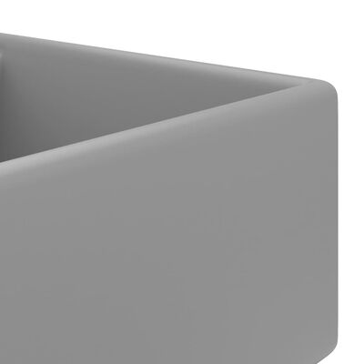 Chiuvetă lux preaplin, gri deschis mat 41x41 cm ceramică pătrat