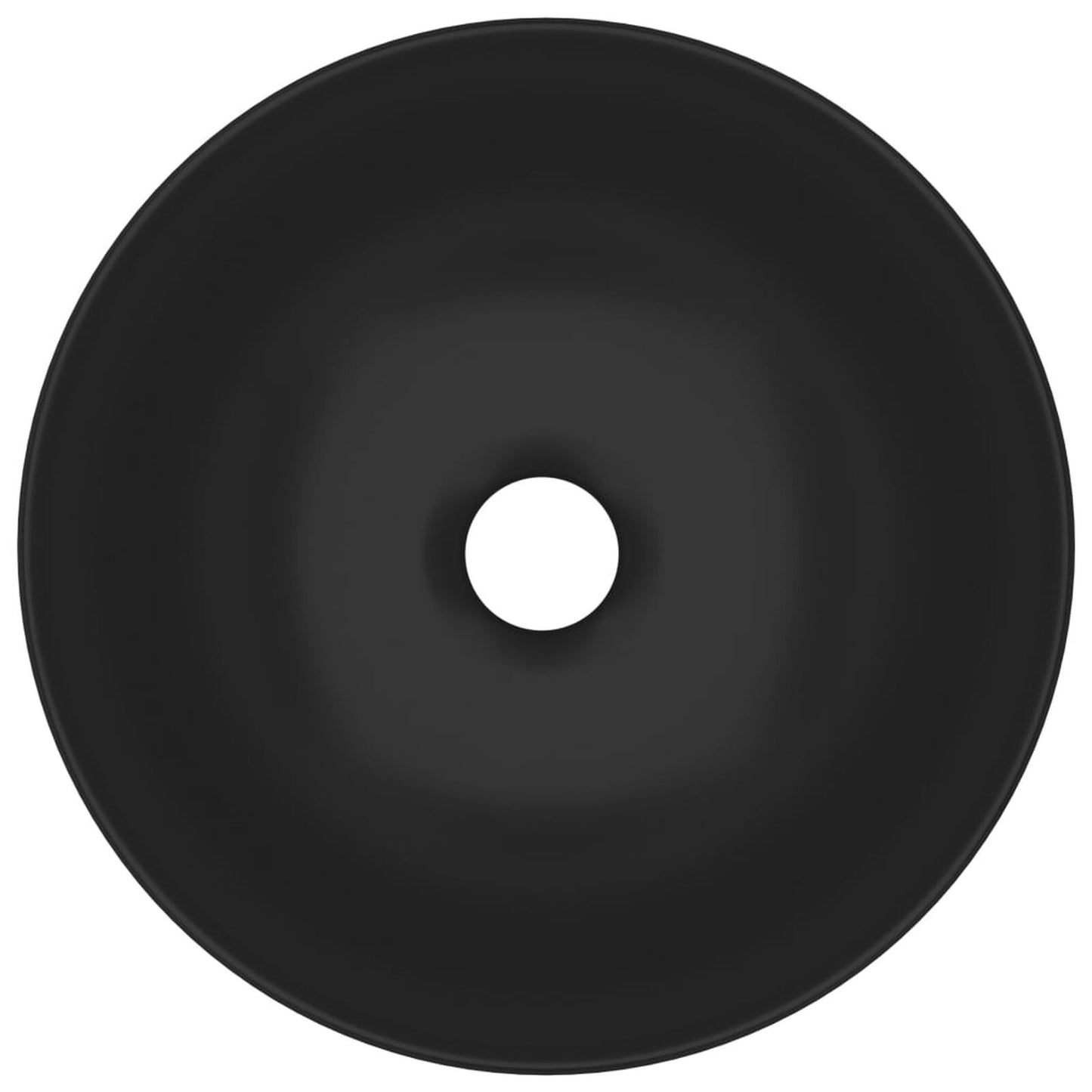 Chiuvetă pentru baie, negru mat, ceramică, rotund