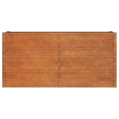 Strat înălțat de grădină, ruginiu, 160x40x77 cm, oțel corten