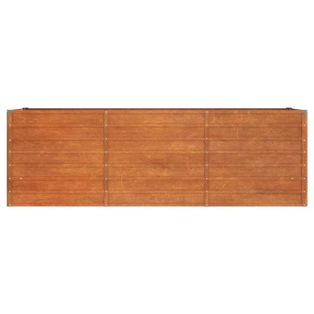 Strat înălțat de grădină, ruginiu, 240x80x77 cm, oțel corten