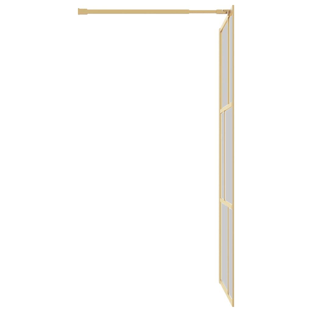 Paravan duș walk-in, auriu, 100x195 cm, sticlă ESG transparentă