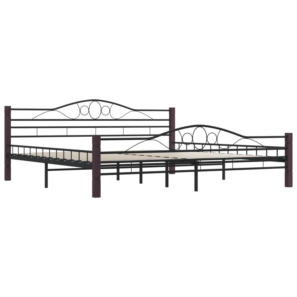 Cadru de pat, negru, 200 x 200 cm, metal