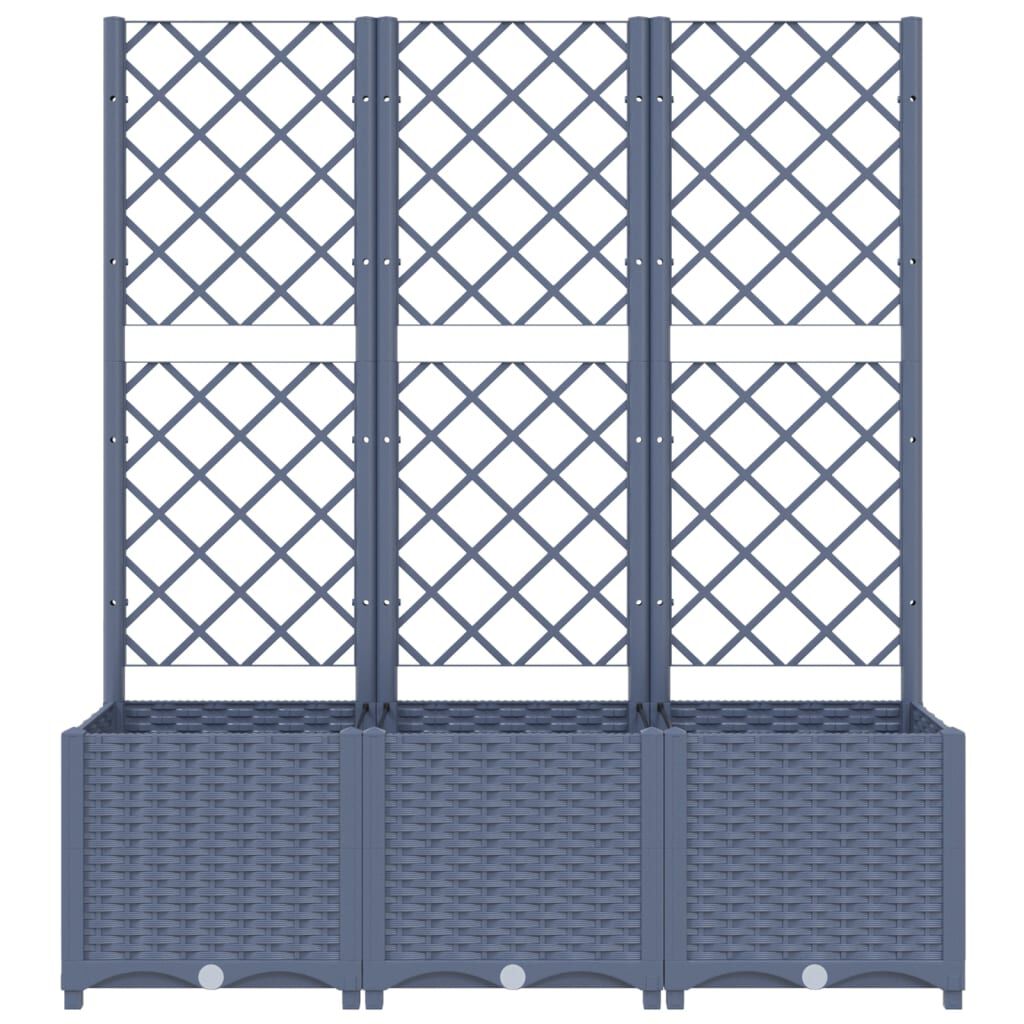 Jardinieră de grădină cu spalier,gri închis, 120x40x136 cm, PP