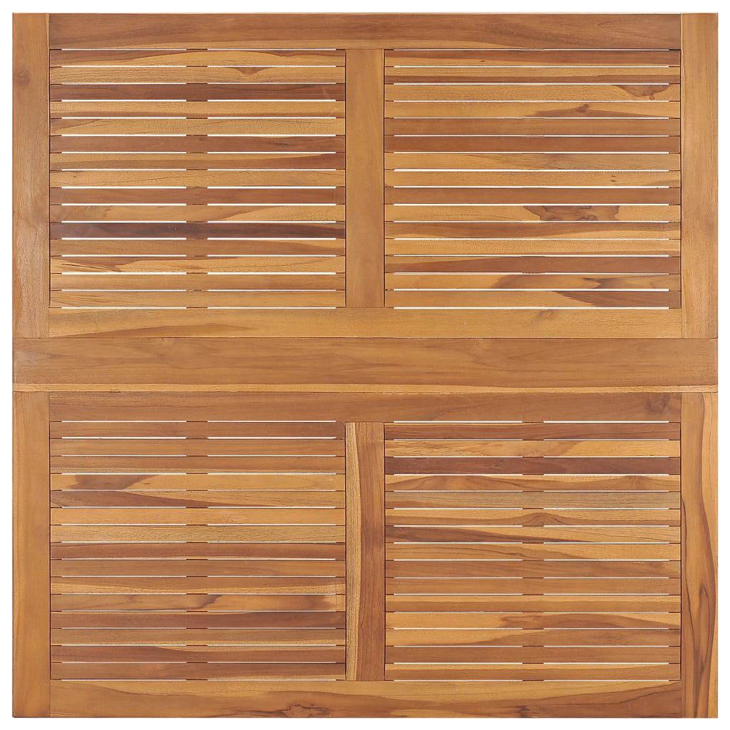 Masă pliabilă pentru terasă, 109,5 cm x 109,5 cm x 75,5 cm, lemn masiv de tec