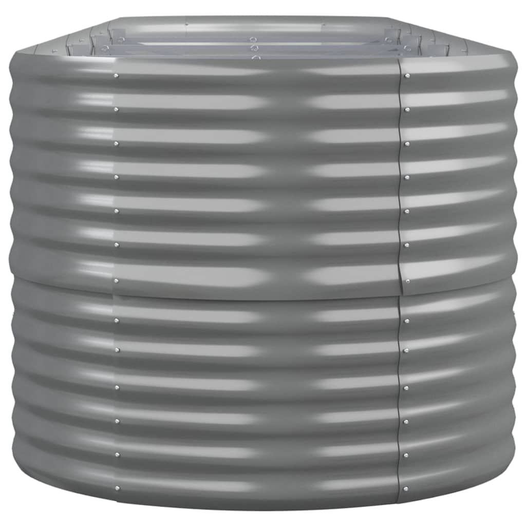 Strat înălțat grădină gri 368x80x68cm oțel vopsit electrostatic