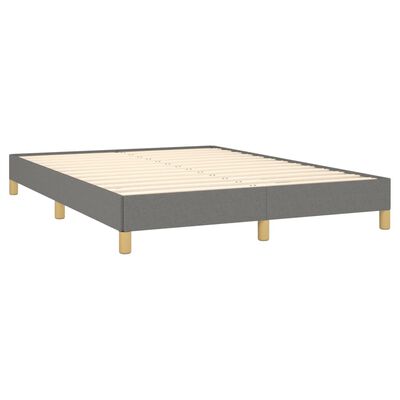 Cadru de pat fără saltea, gri închis, 140x200 cm, textil