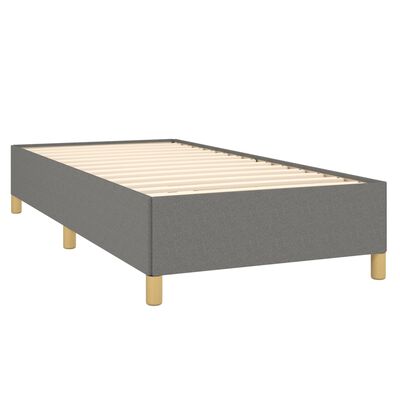 Cadru de pat fără saltea, gri închis, 90x200 cm, textil