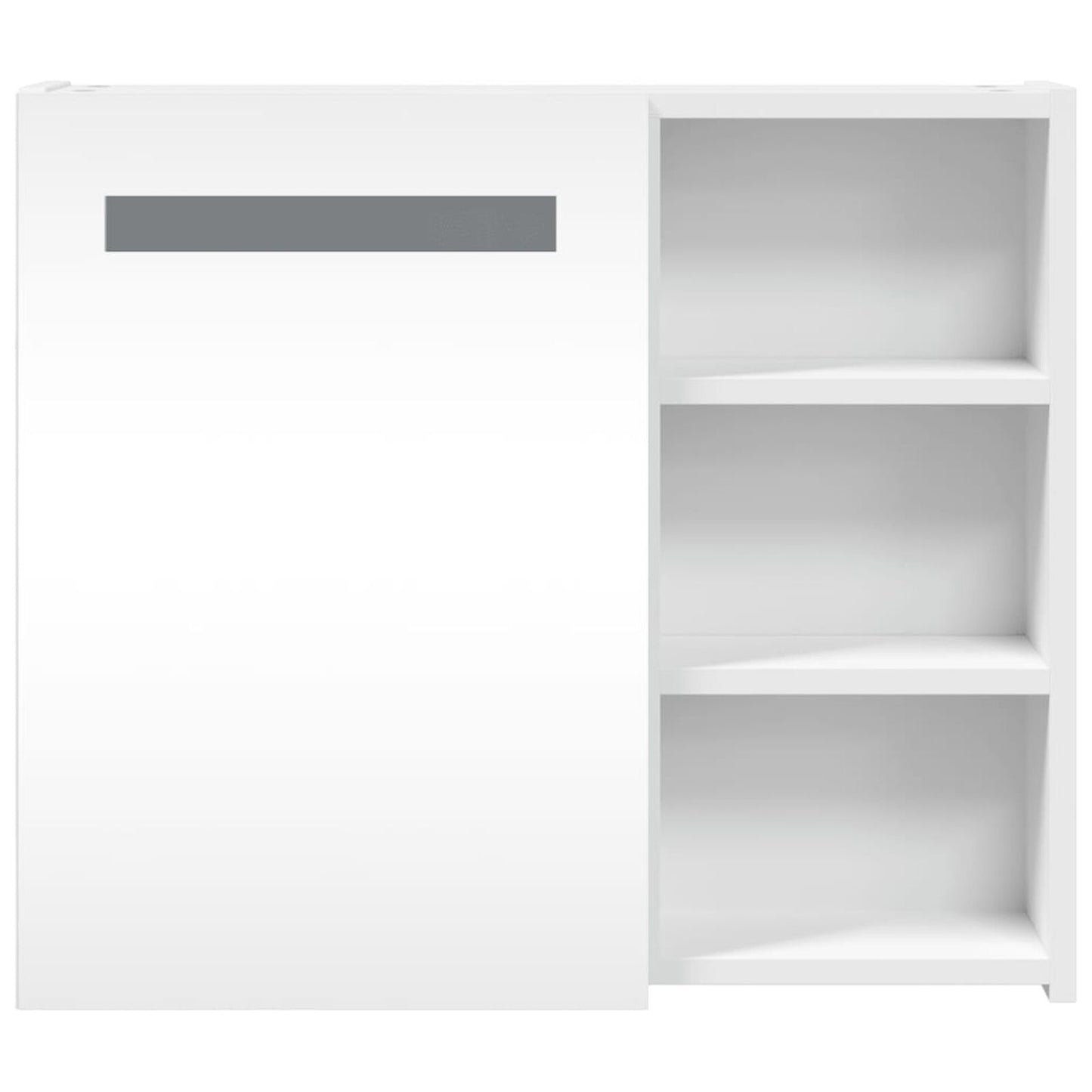 Dulap cu oglindă de baie cu lumină LED, alb, 60x13x52 cm