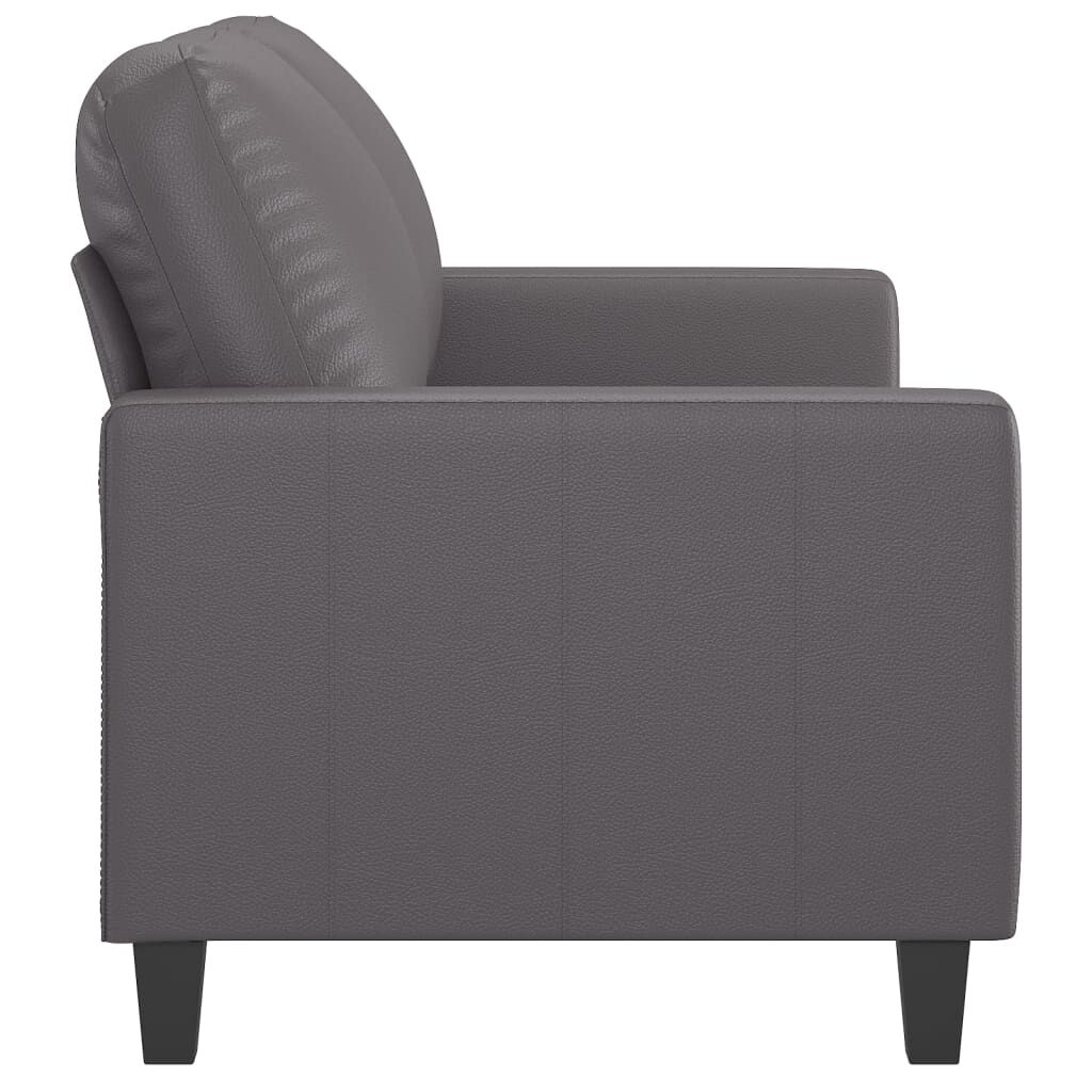 Canapea cu 2 locuri, gri, 140 cm, piele ecologică