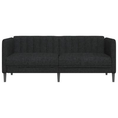 Canapea, 2 locuri, negru, material textil
