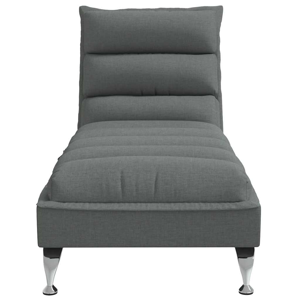 Sezlong de masaj cu perne gri deschis material textil