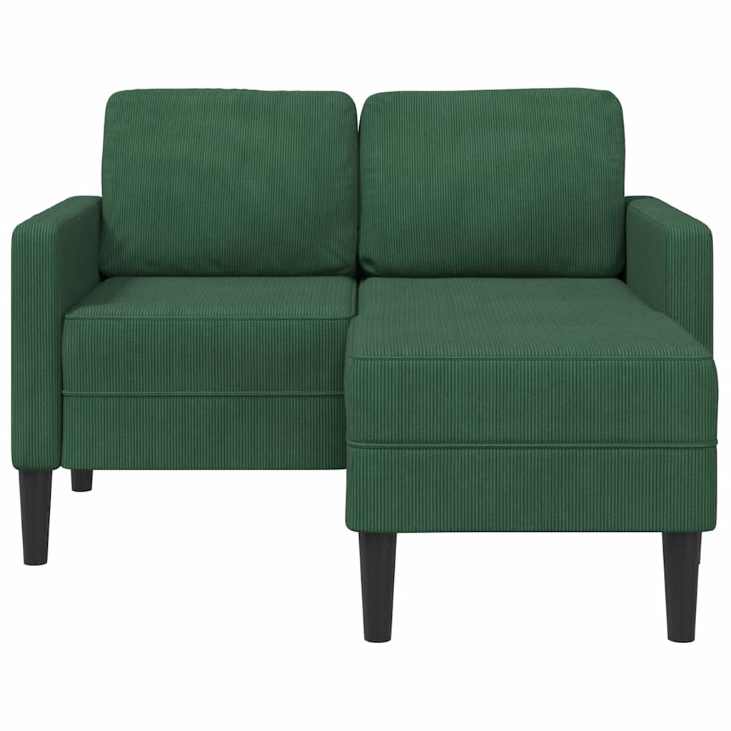 Canapea cu 2 locuri cu șezlong în formă L verde junglă 125cm in