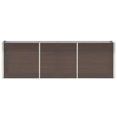 Strat înălțat de grădină, maro, 240x40x77 cm, oțel galvanizat