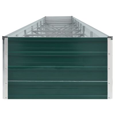 Strat înălțat de grădină, verde, 600x80x45 cm, oțel galvanizat