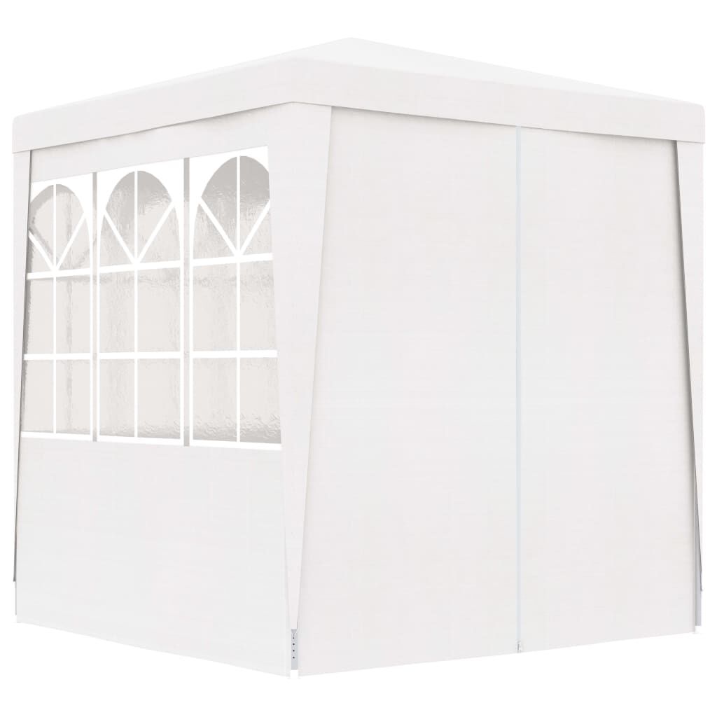 Cort de petrecere profesional cu pereți, alb, 2 x 2 m, 90 g/m²