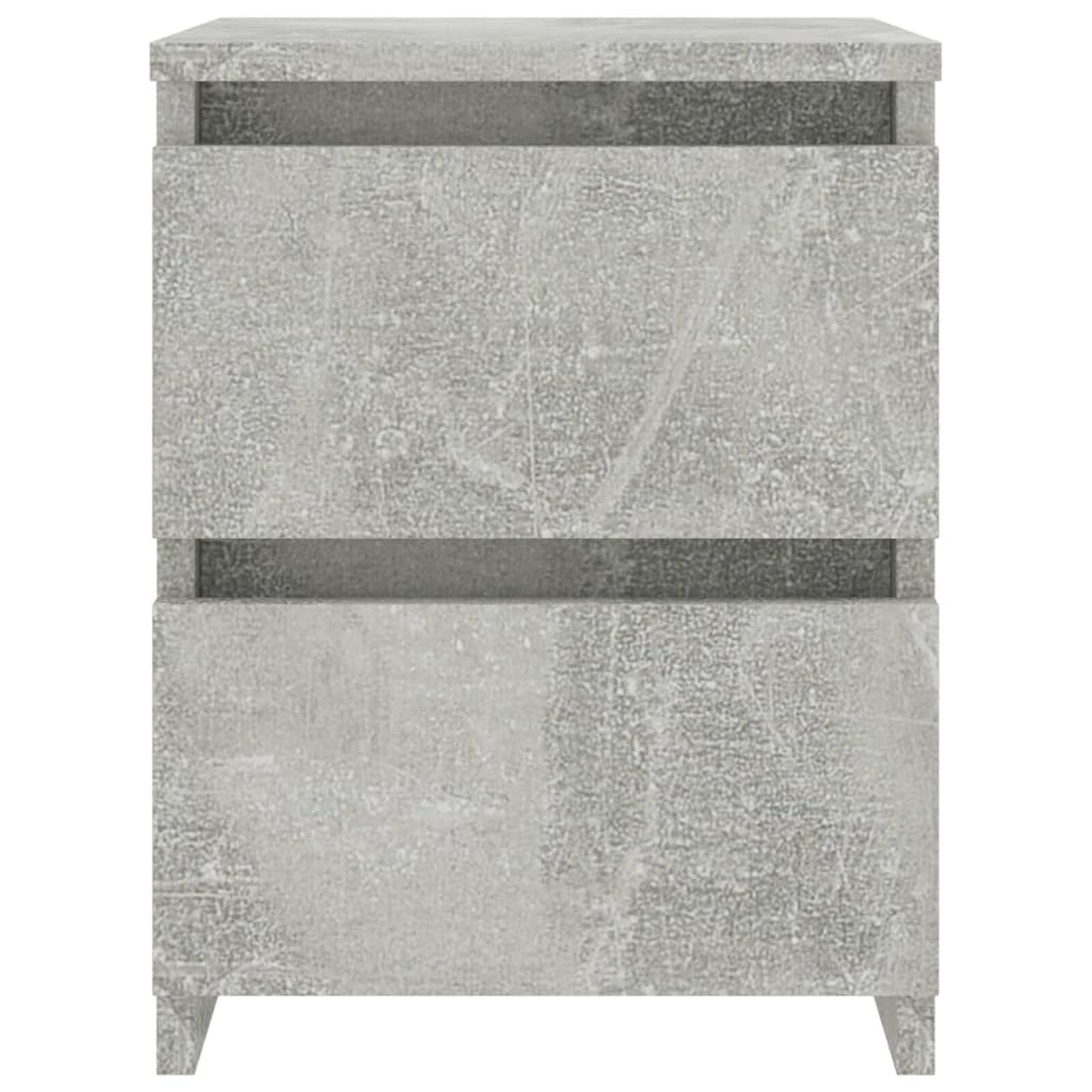Noptiere, 2 buc., gri beton, 30x30x40 cm, lemn prelucrat