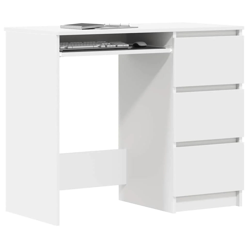 Birou, alb, 90x45x76 cm, lemn prelucrat