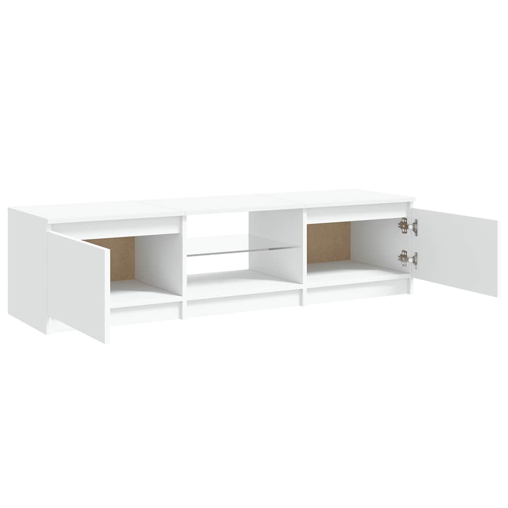 Comodă TV cu lumini LED, alb, 140x40x35,5 cm