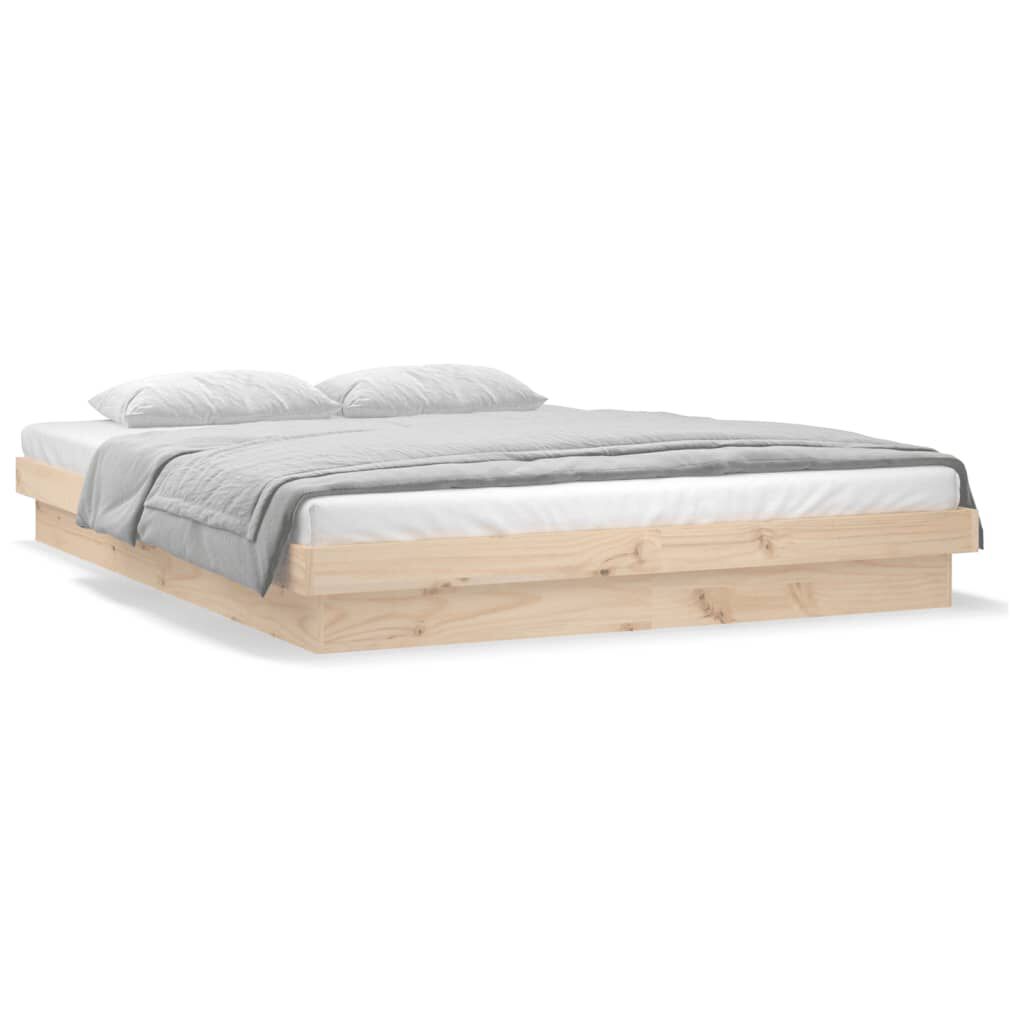 Cadru de pat cu LED, 200x200 cm, lemn masiv
