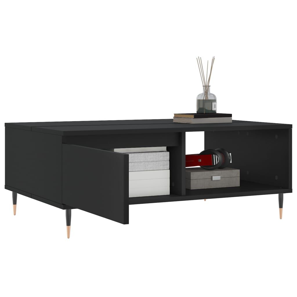 Masă de cafea, negru, 90x60x35 cm, lemn compozit