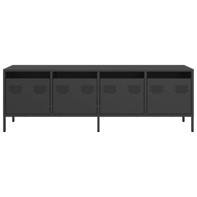 Dulap TV, negru, 135x39x43,5 cm, oțel laminat la rece